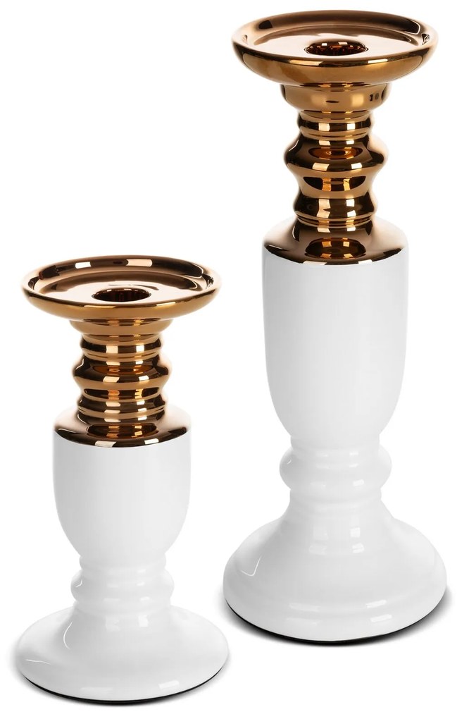 KERAMICKÝ SVIETNIK LARI 10X10X26 CM BIELA