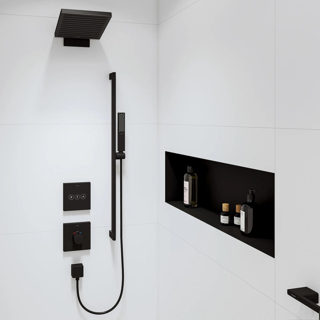 Hansgrohe Pulsify E, hlavová sprcha 260 2jet EcoSmart s pripojením na stenu, čierna matná, HAN-24351670