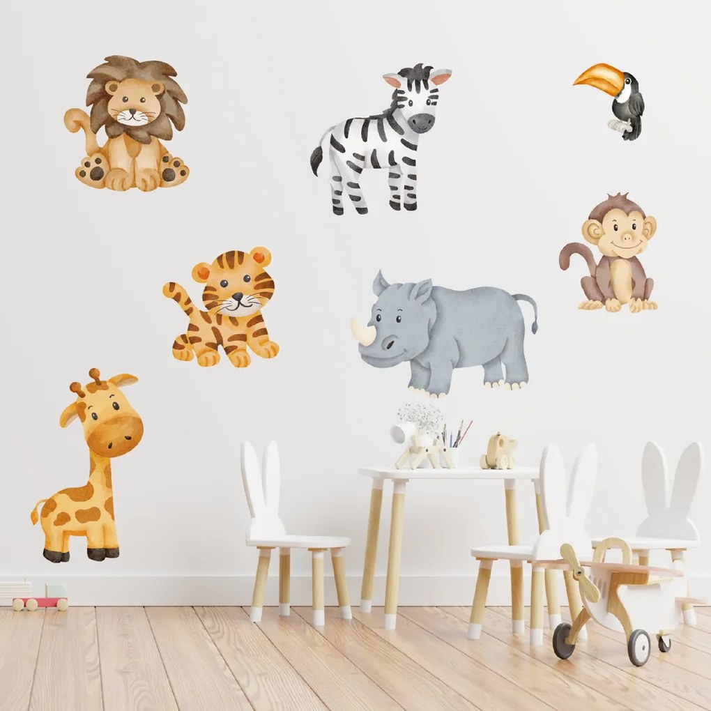 60x120cm Zvieratká zo ZOO - textilná nálepka na stenu