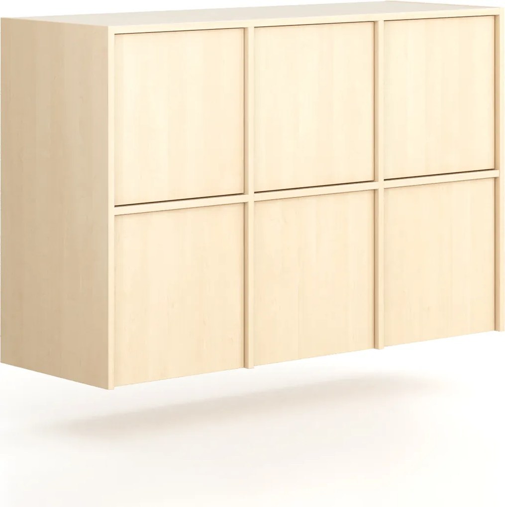 Nadstavba pre skrine FRAME, 6x dvere, 1299 x 450 x 854 mm, PUSH-lock, breza