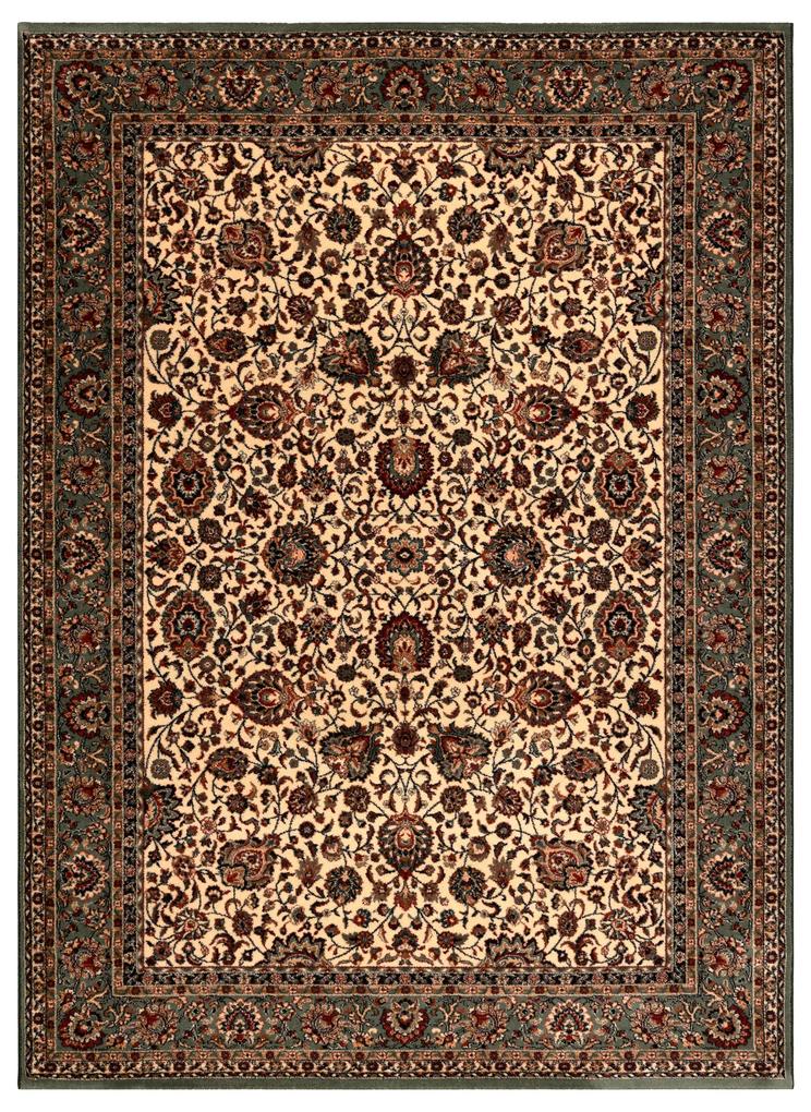 Vlnený koberec KASHQAI 4362 101 ornament béžovo / zelený
