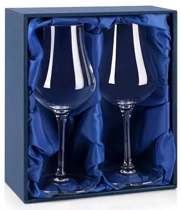 Darčeková krabička na 2 degustačné poháre Spirits Snifter, modrý satén