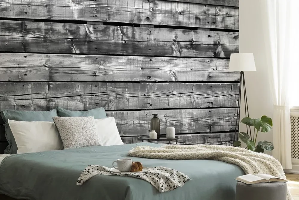 Tapeta moderná imitácia dreva v čiernobielom