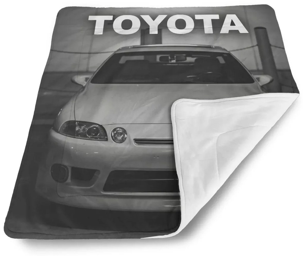 Sablio Deka pre bábätko Biele športové auto - 80x100 cm