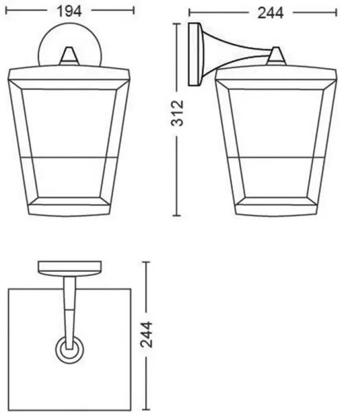 Philips 17440/30/P7 - LED RGB Vonkajšie svietidlo Hue ECONIC LED/15W/230V IP44