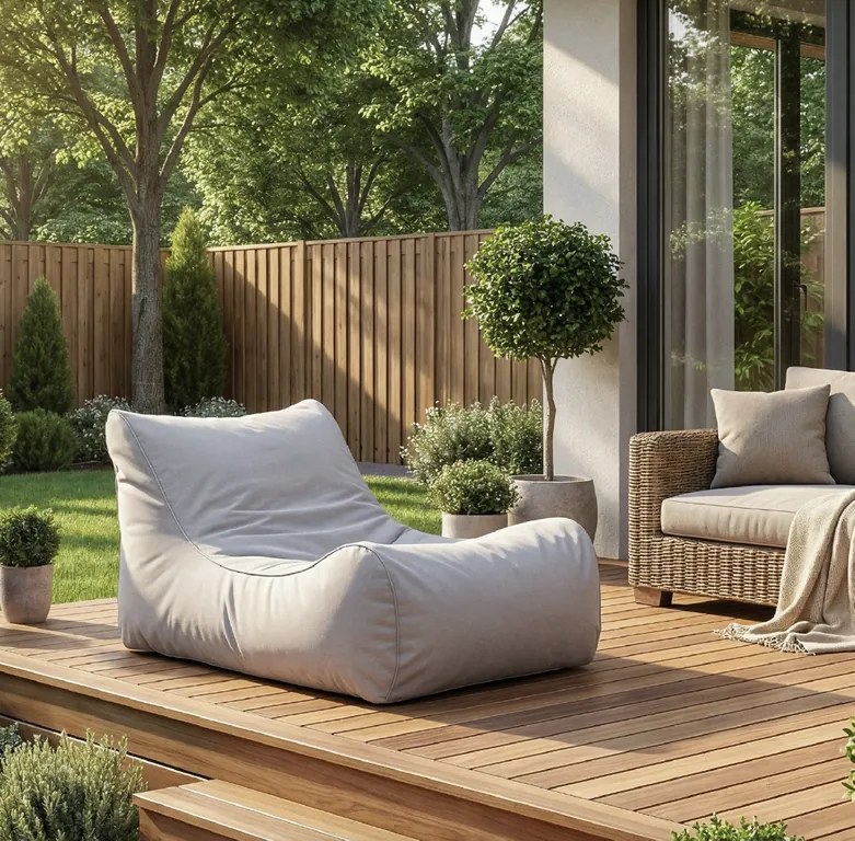 Sedací vak Master Outdoor – pohodlné kreslo z vodeodolného polyesteru Farba: Kapučíno