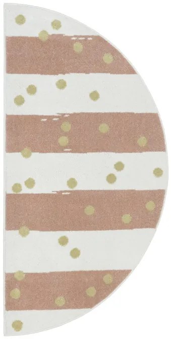 Koberec LIMA M044A krémový / ružový / zlatý polkruh