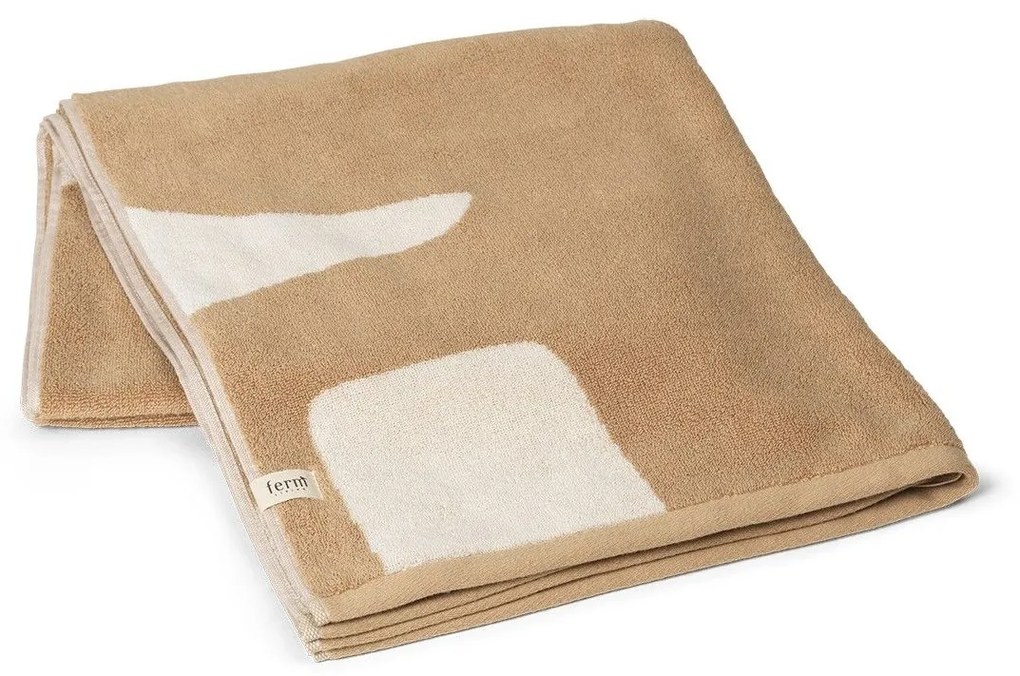 Ferm Living Bavlnená osuška Ebb Sand 140 x 70 cm