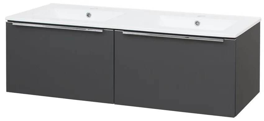 Mereo Mereo, Mailo, kúpeľňová skrinka s keramickým umývadlom 121 cm, chrómové madlo, MER-CN538