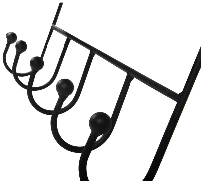 Čierny kovový nástenný vešiak s poličkou 42 cm Almeria – Garden Pleasure