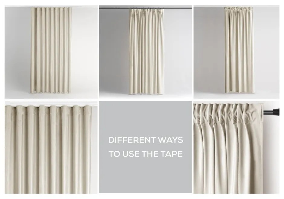 Béžový zamatový dimout záves 140x270 cm Pleat – Restilo