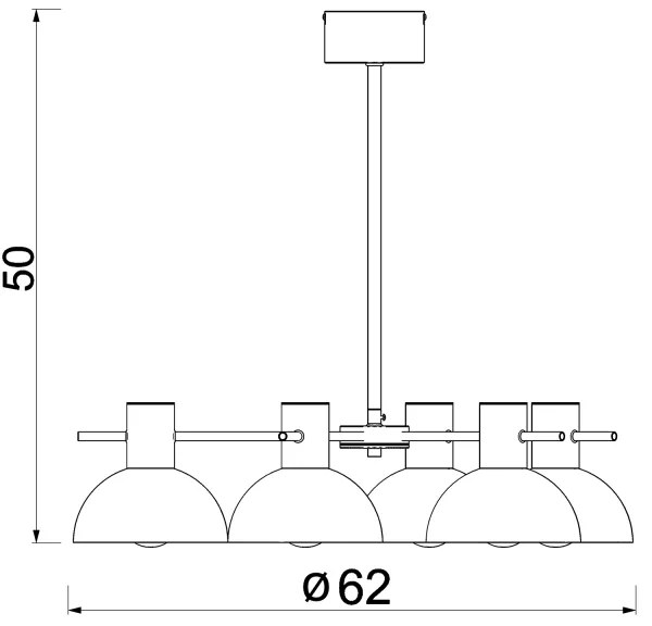 Luster na tyči ESTATE MINI 5xE27/15W/230V čierna