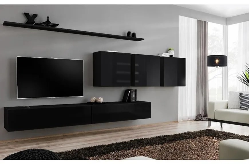 Obývacia stena Switch VII Čierna