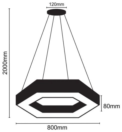 LED Luster na lanku LED/40W/230V 4000K pr. 80 cm