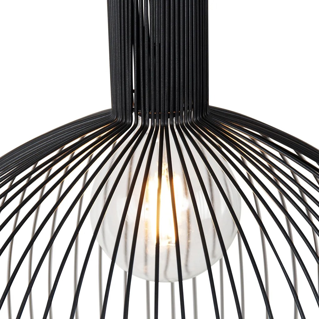 Inteligentné okrúhle závesné svietidlo čierne 50 cm vrátane Wifi G95 - Dos