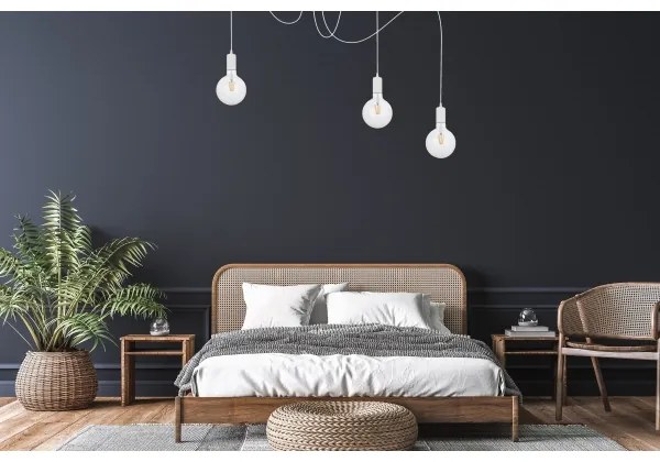 Luster na lanku MIROS 3xE27/60W/230V pavúk biela
