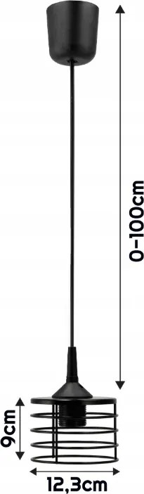 ZÁVESNÝ STROPNÝ LUMPER LED E27 NASTAVITEĽNÝ 0-100 cm HLINÍKOVÉ TIENIDLO