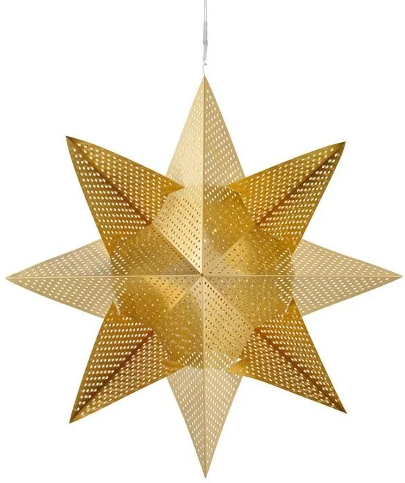 SIRIUS LED závěsná dekorace, hvězda, zlatá, závěsná, pr. 33 cm