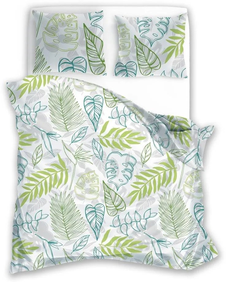 POSTEĽNÉ OBLIEČKY 140x200 + 70x90 LISTY HARMONY 013