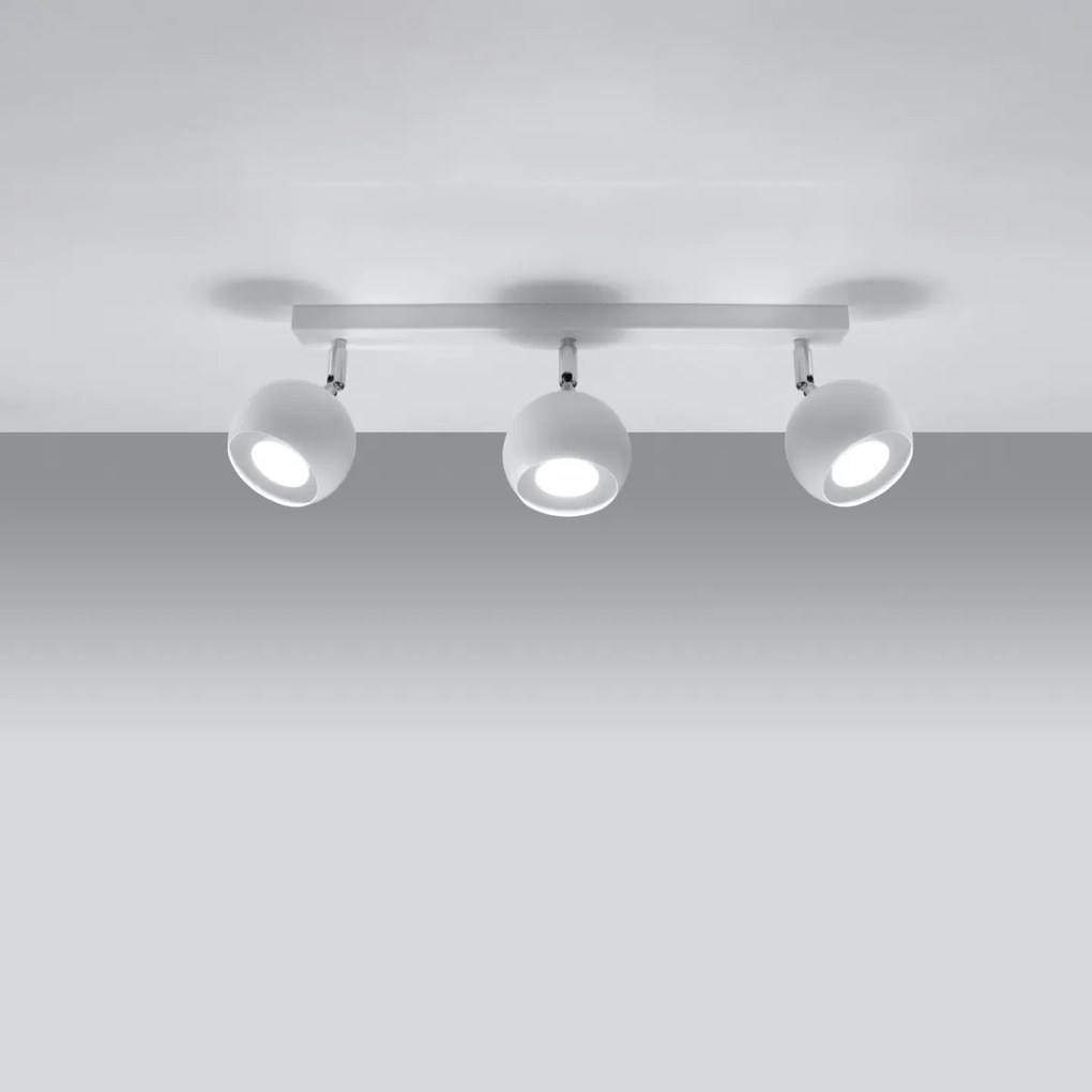 Bodové svietidlo Oculare, 3x biele kovové tienidlo, (možnosť polohovania)
