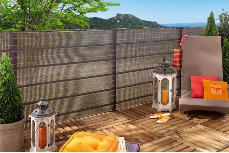 Bestent Pletená balkónova zástena 1x5m 85% krémová