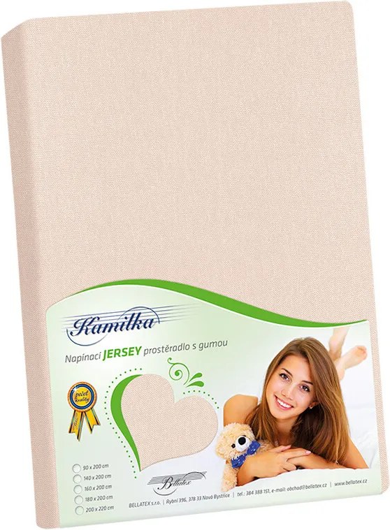 Bellatex Jersey prestieradlo Kamilka púdrová ružová, 180 x 200 cm