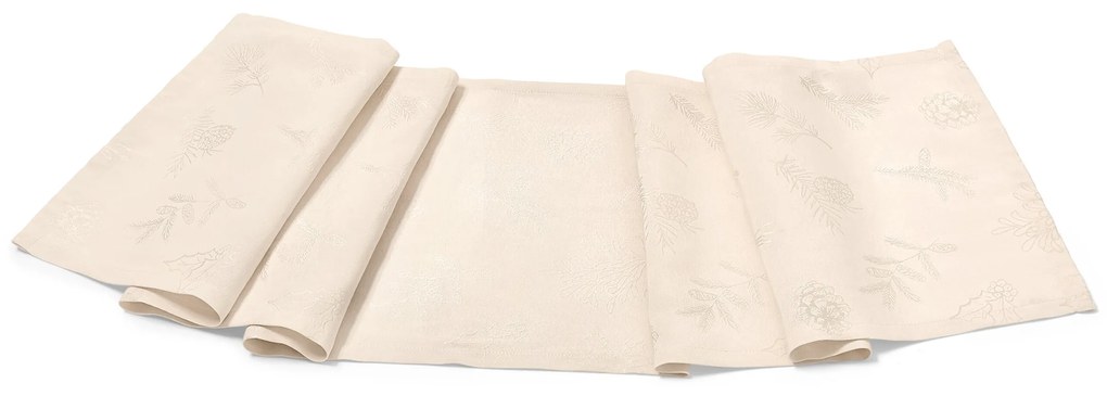 Žakárový behúň na stôl, béžový