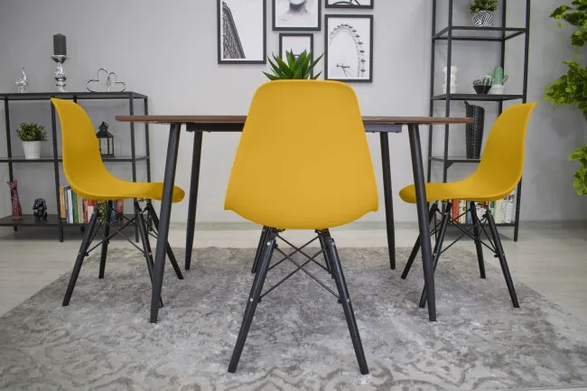 Jedálenská stolička OSAKA horčicová (čierne nohy)