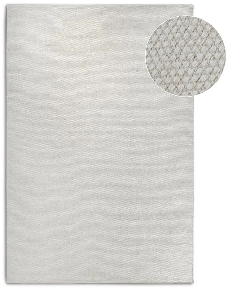 Krémovobiely ručne tkaný koberec s prímesou vlny 60x90 cm Pradesh Natural White – Elle Decoration