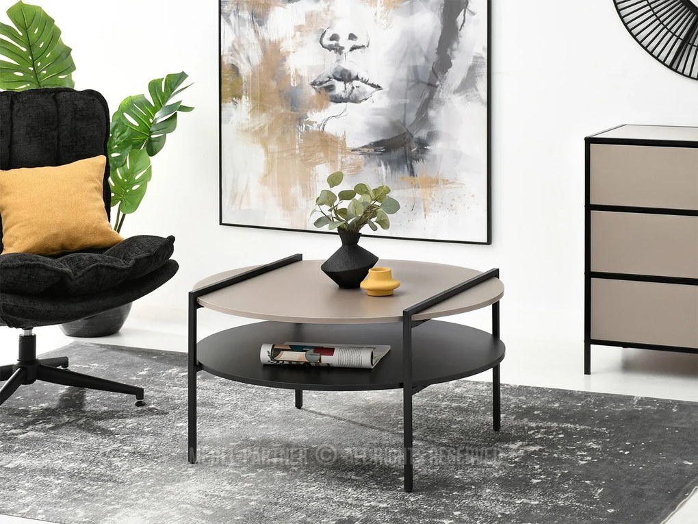 Konferenčný stolík Dario (béžová + čierna). Akcia -13%. Vlastná spoľahlivá doprava až k Vám domov. 1111596