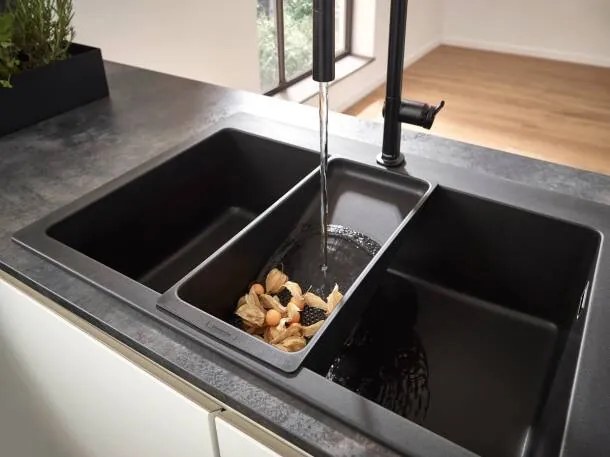 Hansgrohe - Multifunkčné sitko F14, čierna matná, HAN-40963000