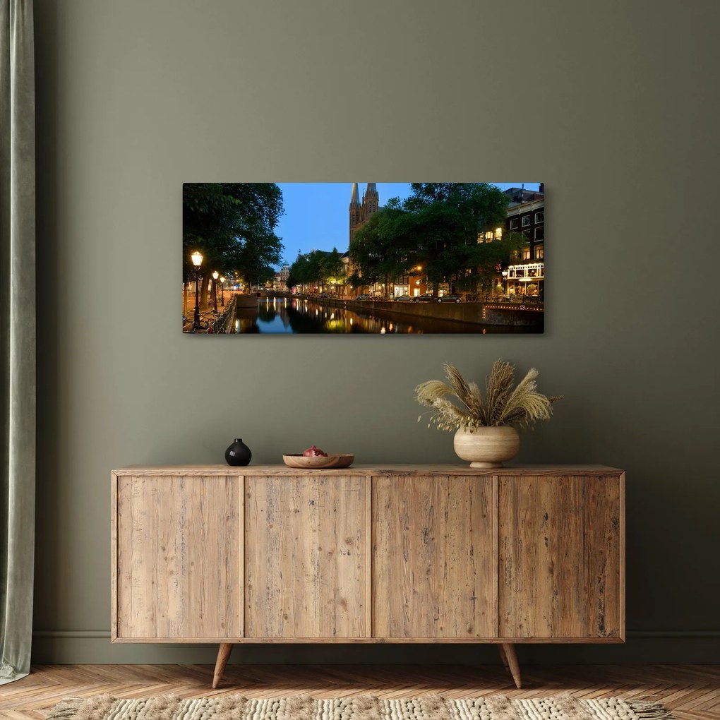 Obraz nočného historického mesta (120x50 cm)