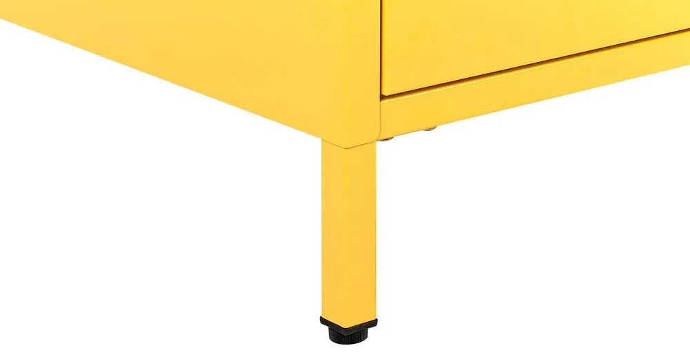 Oceľový nočný stolík s 2 zásuvkami žltý MALAVI Beliani