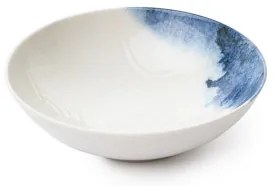 Jedálna súprava 24 ks krémová/modrá/porcelán