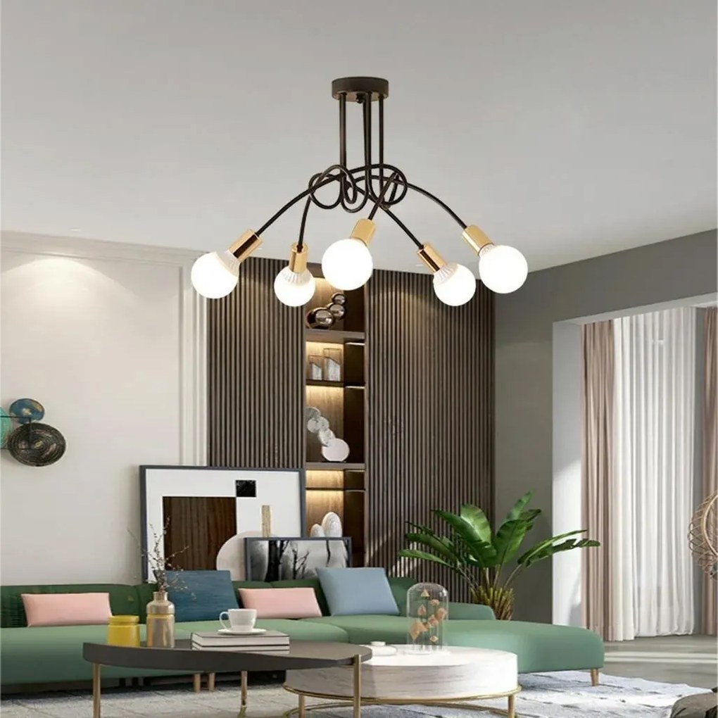 Stropné svietidlo Paradise 5 čierne/zlaté