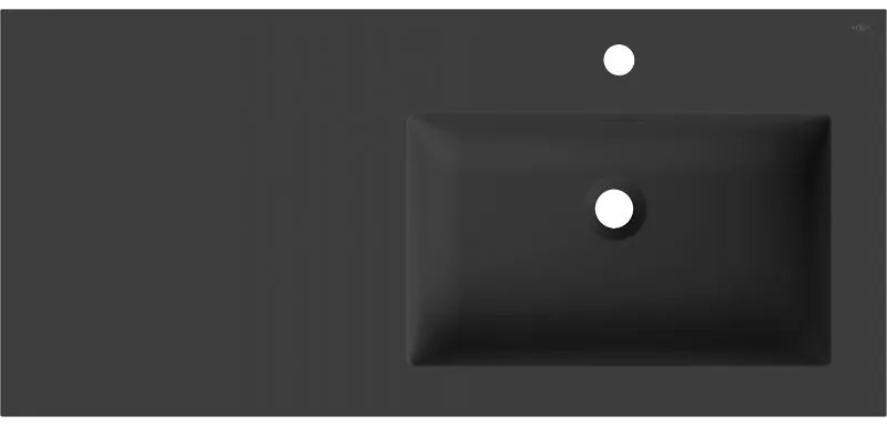 Mexen Otis, umývadlo na zapustenie 101 x 46,5 cm, pravé, čierna matná, 25181071P