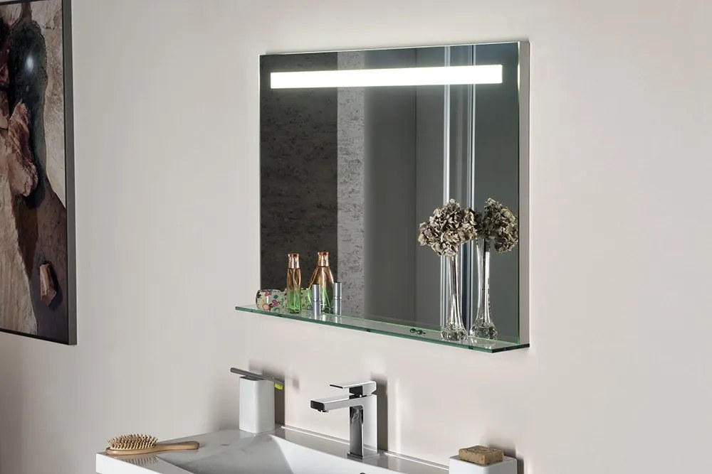 Sapho Sapho, BRETO zrkadlo s LED osvetlením a policou 800x608mm, BT080