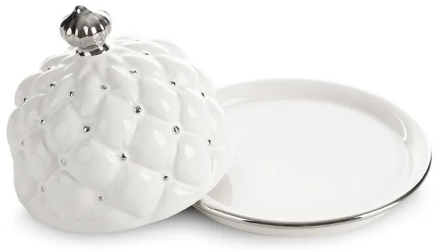 Podnos s vekom ADORE 01 biely / strieborný