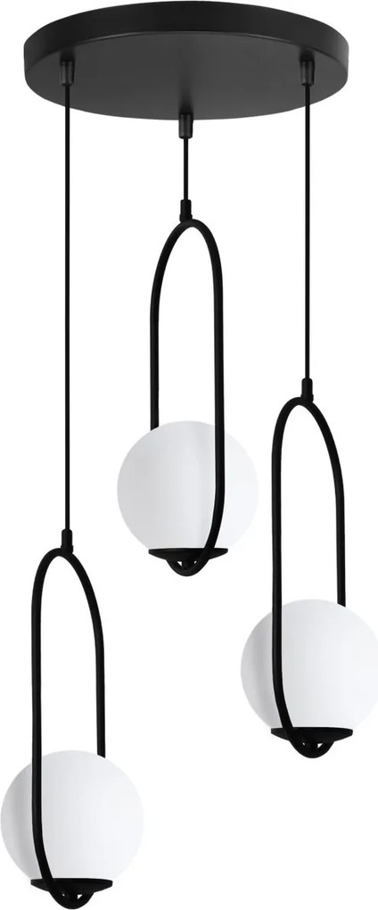 Závesné svietidlo Florence, 3x biele sklenené tienidlo, b, o, U