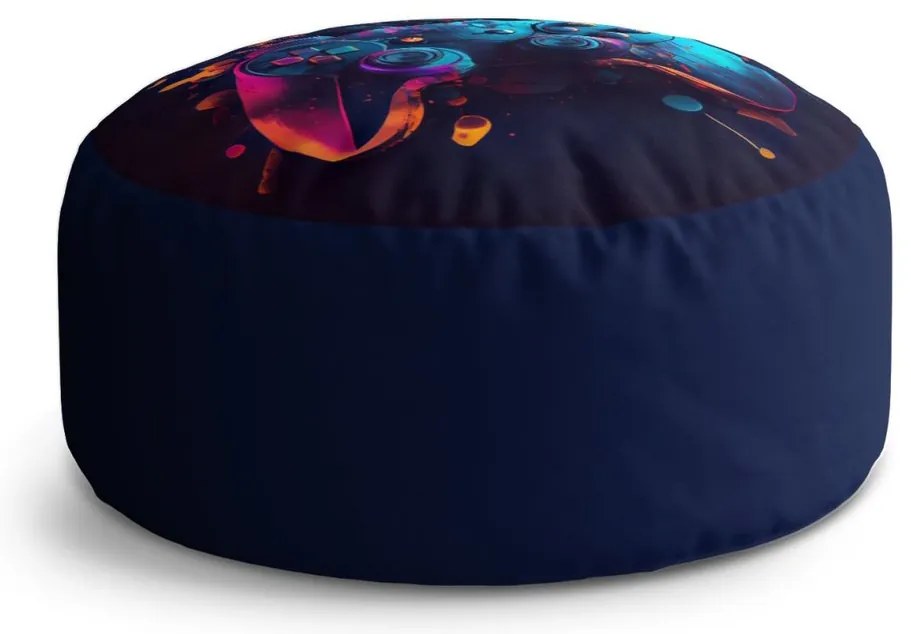 Taburet Circle ovládač Abstract, čierna