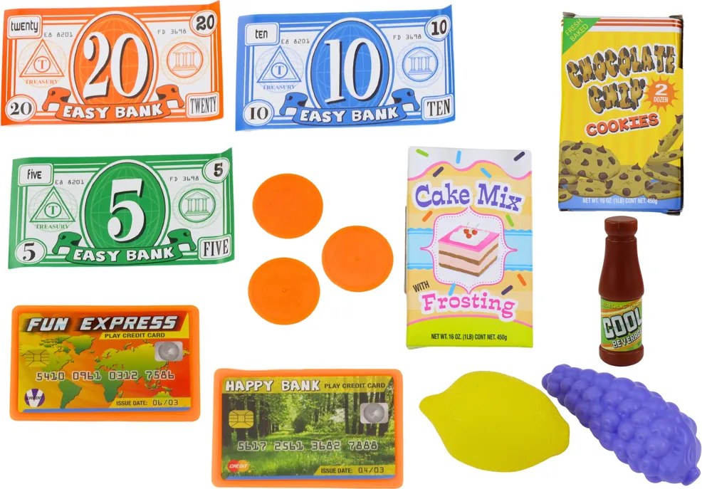 LEAN Toys Detská cukráreň s donutmi – pokladňa a mikrovlnka, súprava