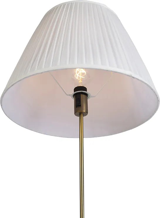 Stojacia lampa bronzová so skladaným tienidlom krémovým 45 cm nastaviteľná - Parte