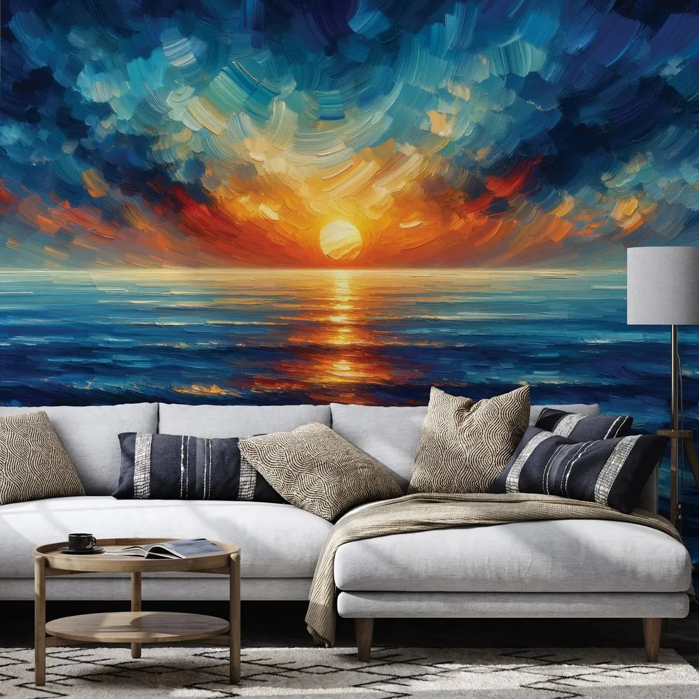 Fototapeta dramatický západ slnka nad oceánom