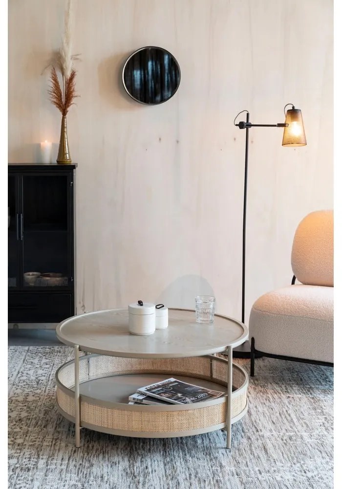 Okrúhly konferenčný stolík v béžovo-prírodnej farbe ø 80 cm Makoto – White Label