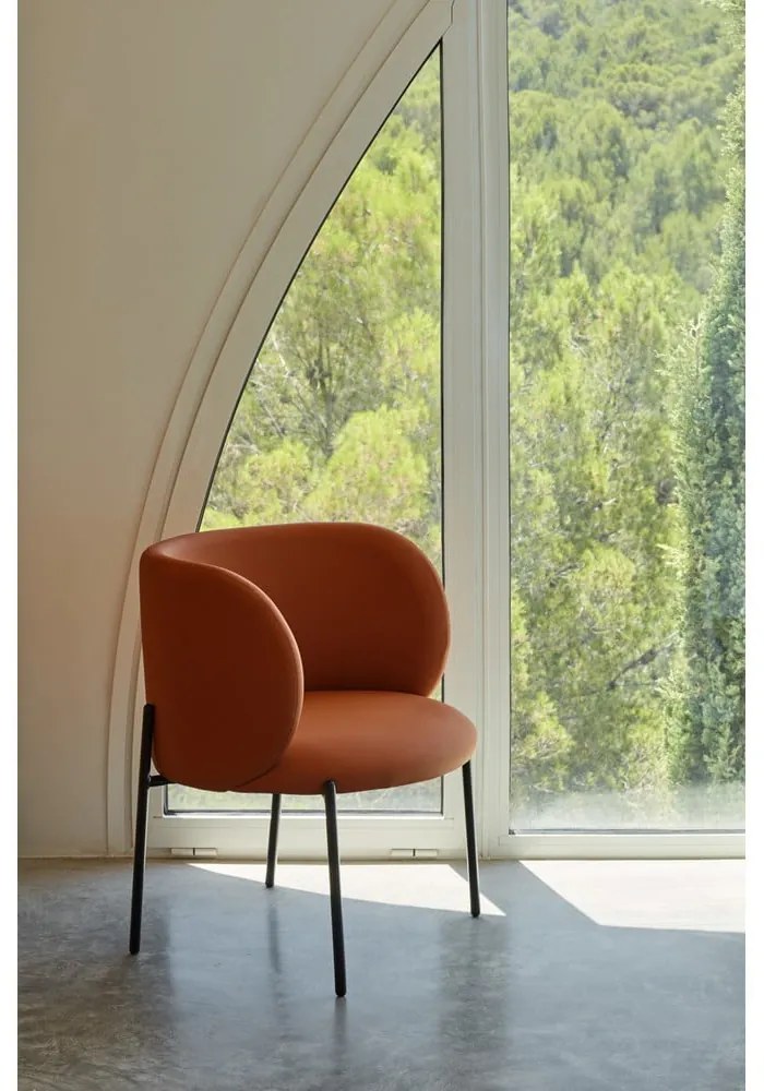 Oranžové kreslo z imitácie kože Mogi - Teulat