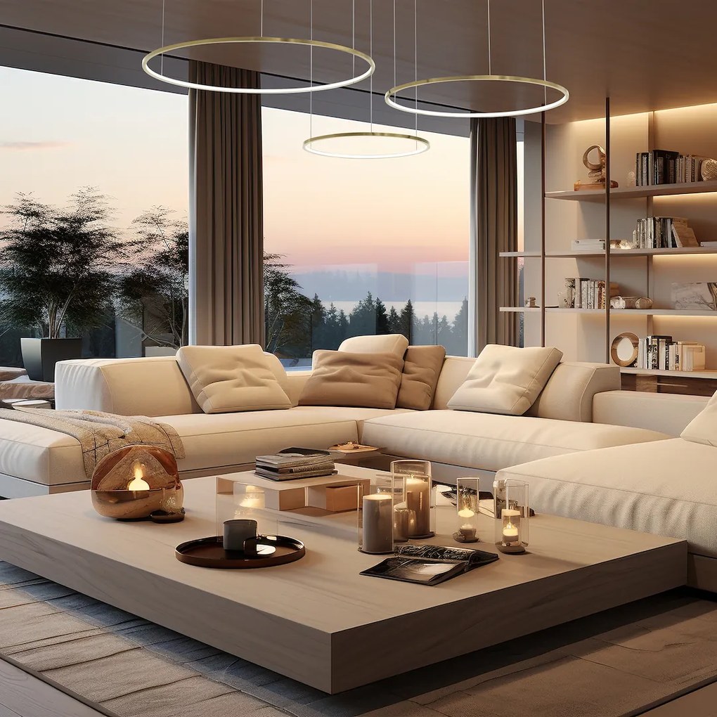 Závesné LED svietidlo Saturno, 3x LED 100w, 4000k, g