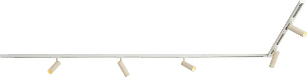 Moderný koľajnicový systém s 5 bodovými svetlami biely s béžovou 1-fázový GU10 35mm - Iconic Jeana Luxe