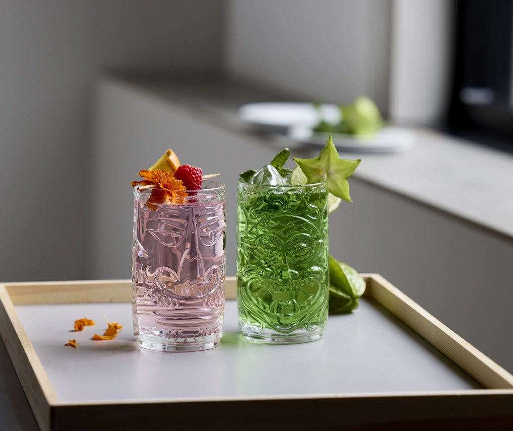 Poháriky na koktaily Tiki 450 ml priehľadné 4 ks