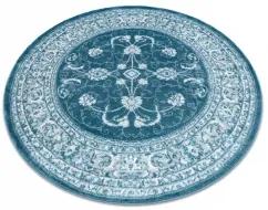 styldomova Krémovo-modrý štruktúrovaný koberec kruh FEME 2312