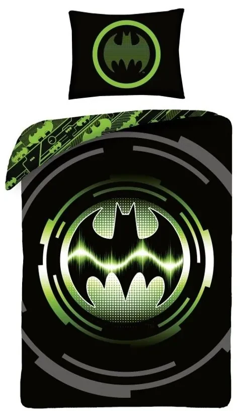 Bavlnené posteľné obliečky Batman - motív Kryptonite Energy - 100% bavlna - 70 x 90 cm + 140 x 200 cm